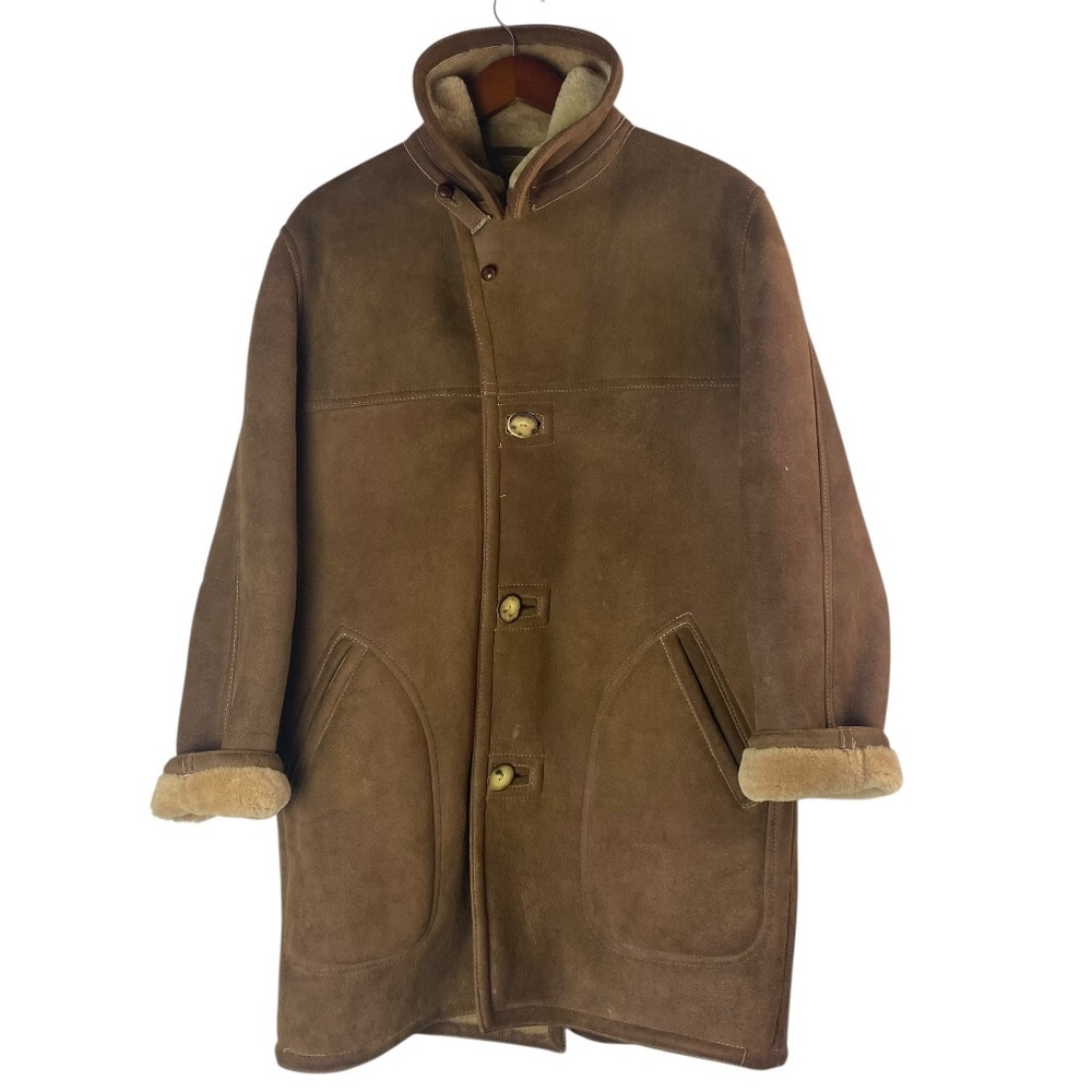 VTG Abercrombie and Fitch 1950’s Rancher Sheepskin Shearling Coat Size 36